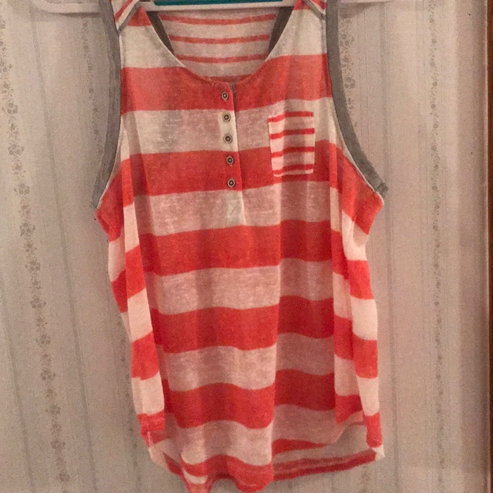 Orange and white stripped top